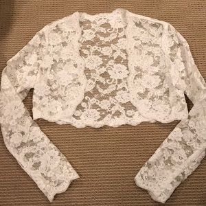 HANDMADE WHITE LACE BALARO JACKET NWOT